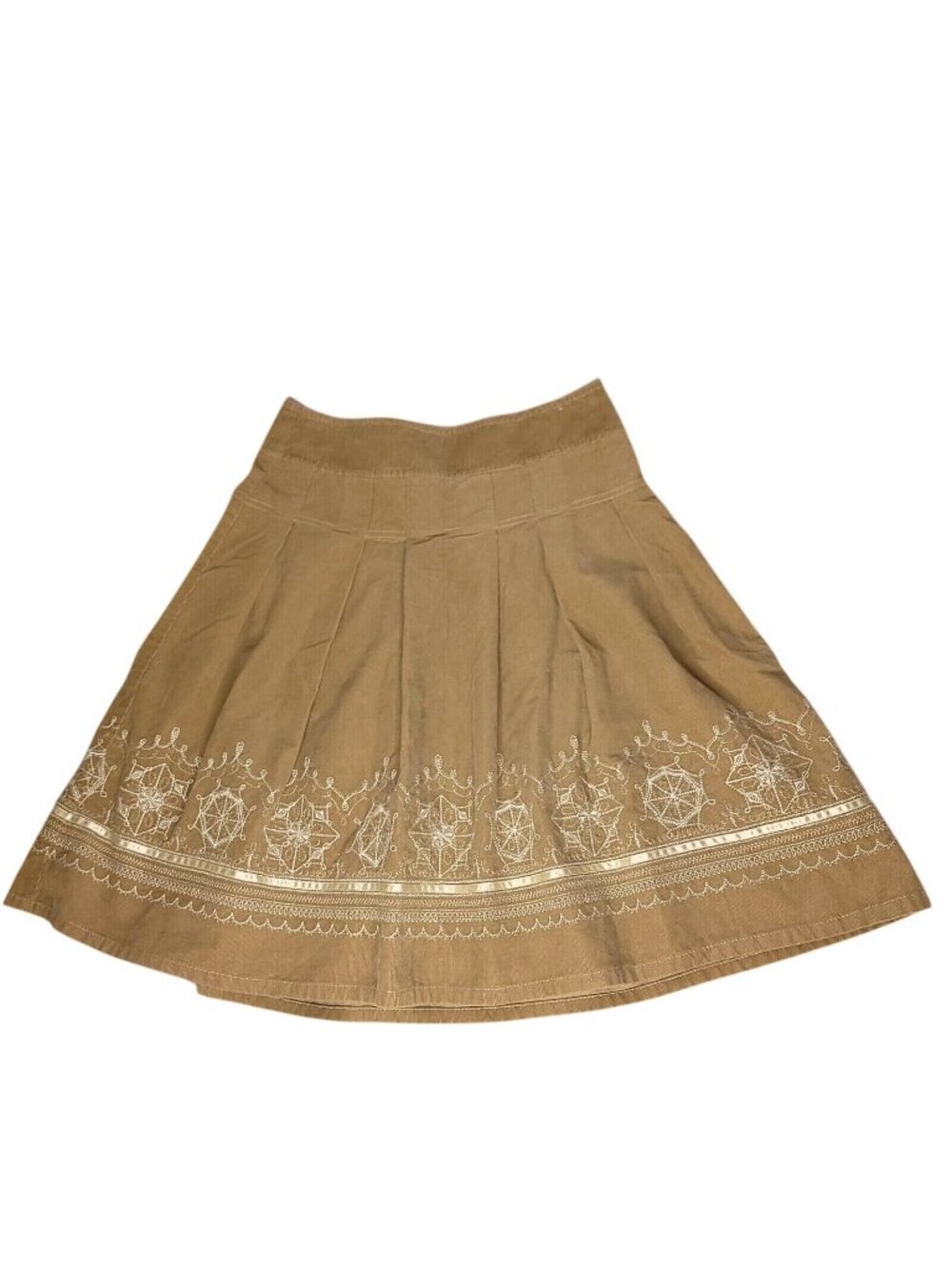 Ann Taylor Loft Embroidered Corduroy A-Line Skirt Size 0 Cotton Womens